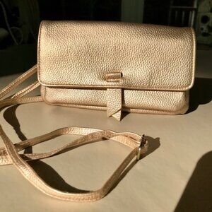 Gold crossbody/ clutch wallet